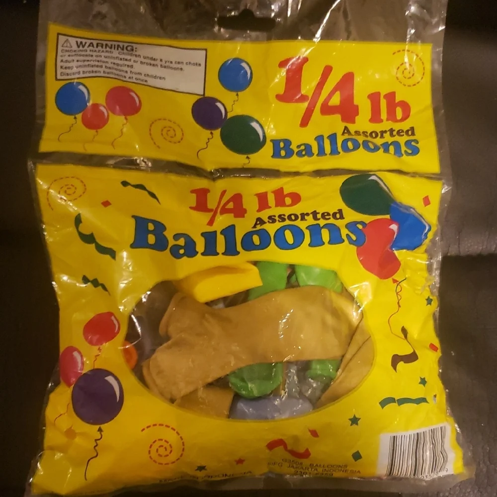 Assorted Party Balloons - Yellow Packaging (Assorted Colors)